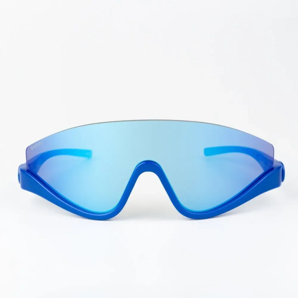 NEW Gucci GG1650S 010 Blue Mirror Unisex Shield Mask Sunglasses GG 1650S